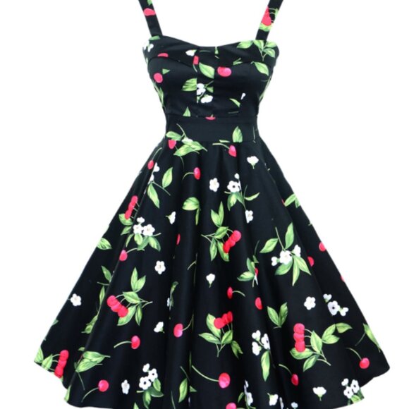 Maggie Tang Adorable Cherry Print Retro Swing Dress Small - Picture 10 of 11